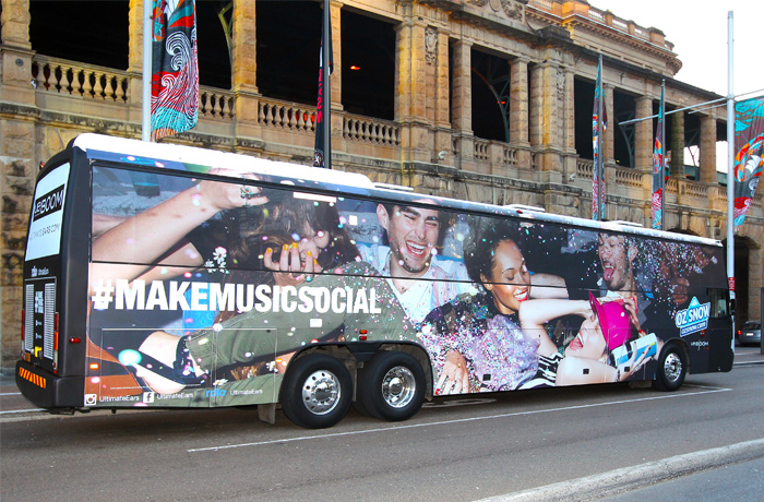 To promote the UE-OzSnow winter activity, UMM had a bus wrapped in the activation artwork.