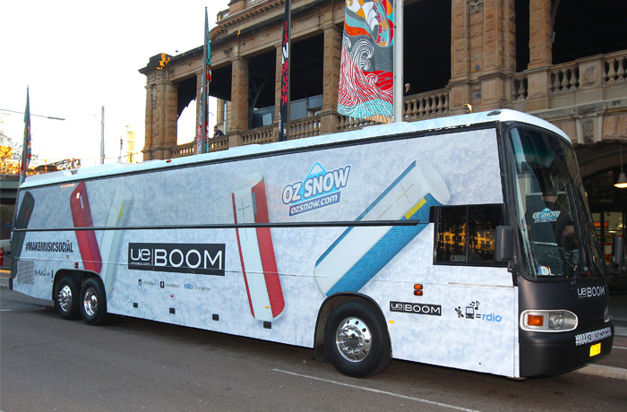 When not in Thredbo, the bus was parked outside Central Station in Sydney.
