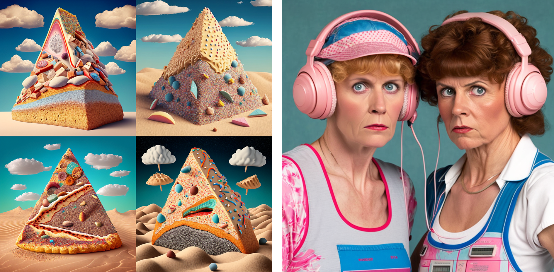 Ai Midjourney developed imagery of Fairy Bread and Kath and Kim